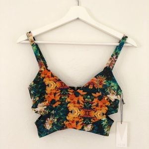 ASTR Nordstrom side cut out bralette crop top